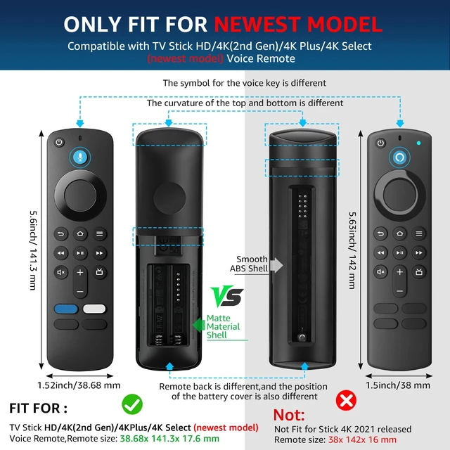 Alt view image 2 of 7 - (2 Pack) Soft Silicone Remote Cover for (newestmodel) Stick HD, 4K Plus Remote Controls, Stick Cover Glow in The Dark, Anti Slip Shockproof Protective Case with Lanyard (Glow Green&Glow Purple)