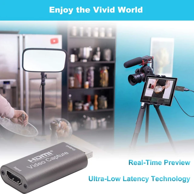 Alt view image 3 of 7 - 4K HDMI to USB Capture Card, 1080P@60Hz, Live Streaming & Recording | Plug and Play HDMI Capture for DSLR, Camcorder and Action Cam, Ideal for OBS, Zoom, Live Streaming and Video Calls