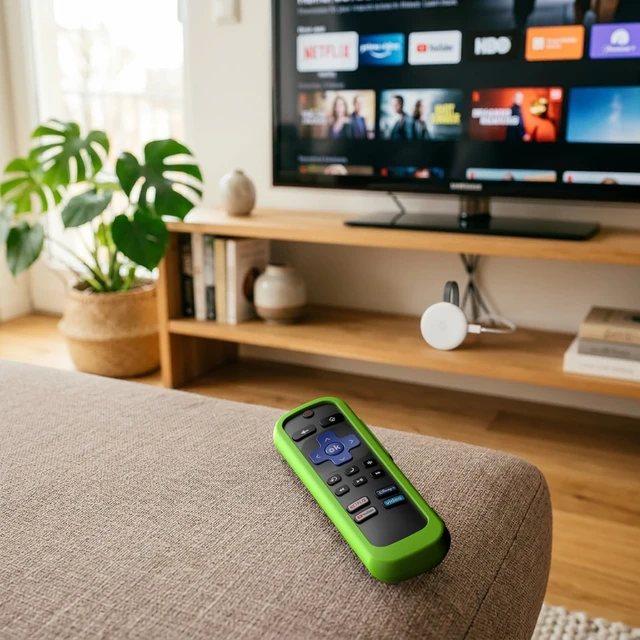 Alt view image 4 of 7 - 2 Pack Remote Case for Roku TV, Glow in the Dark Blue and Green | Battery Cover for TCL Roku Smart TV Steaming Stick Remote, Remote Cover Silicone Protective Controller Universal Sleeve Skin