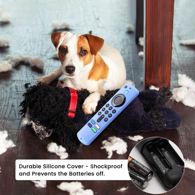 Alt view image 4 of 5 - 2-Pack Glowing Remote Cover for Smart TV Remote Controller, Blue & Purple | Silicone Protective Case with Lanyard, Glow Blue and Glow Purple, Glowing in the Dark, GITD!