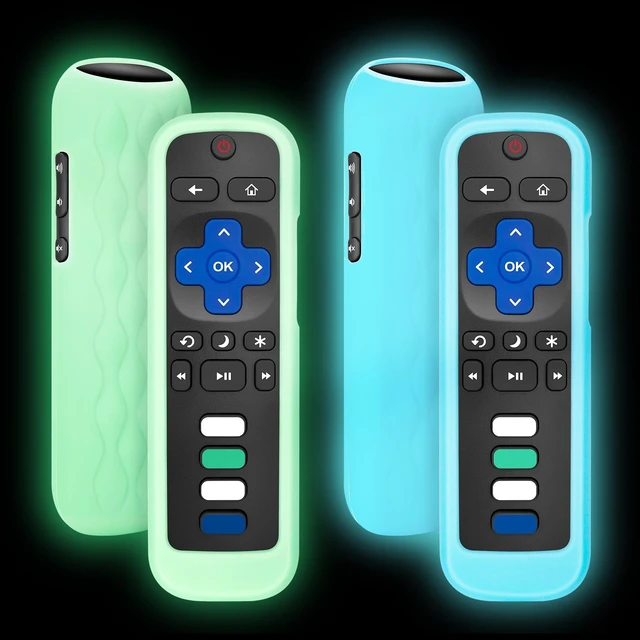 Main image of for Roku-Remote-Cover,Glow in The Dark Silicone Protective Case | Compatible with All Roku TV Remote,Blue and Green 2-Pack,