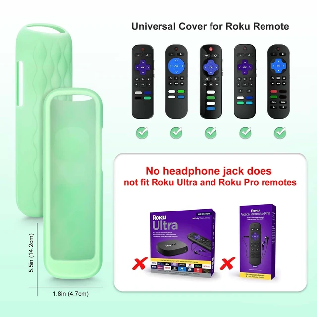 Alt view image 3 of 7 - for Roku-Remote-Cover,Glow in The Dark Silicone Protective Case | Compatible with All Roku TV Remote,Blue and Green 2-Pack,