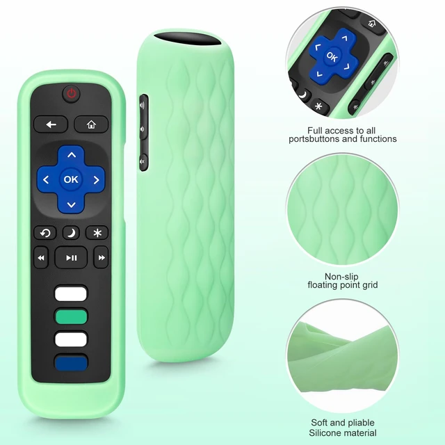 Alt view image 2 of 7 - for Roku-Remote-Cover,Glow in The Dark Silicone Protective Case | Compatible with All Roku TV Remote,Blue and Green 2-Pack,