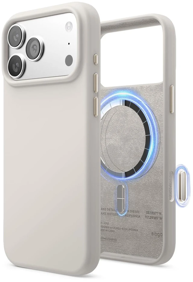 Main image of Magnetic Silicone Case for iPhone 18 Pro Max & iPhone 17 Pro Max | Compatible with MagSafe, Premium Liquid Silicone Material, Protection, Shockproof, Slim Phone Cover (Stone)
