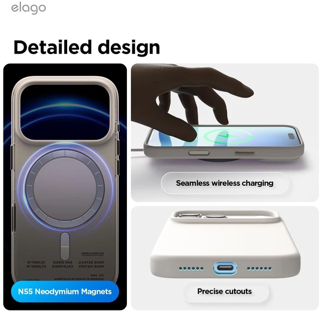 Alt view image 7 of 7 - Magnetic Silicone Case for iPhone 18 Pro Max & iPhone 17 Pro Max | Compatible with MagSafe, Premium Liquid Silicone Material, Protection, Shockproof, Slim Phone Cover (Stone)