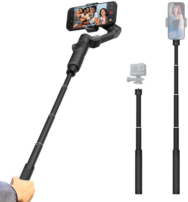 Main image of Gimbal Extension Rod, 29" Extension Pole for DSLR Cameras, Adjustable Selfie Stick with 1/4 Screw Interface, Compatible with a Range of Handheld Gimbal and Other Universal Interface Devices