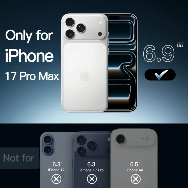 Alt view image 2 of 6 - Case for iPhone 17 Pro Max, Anti-Yellowing, Clear | Shockproof Protection, Scratch Resistant Hard PC Back, Durable Transparent TPU Bumper