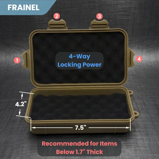 Alt view image 3 of 7 - 8x5 Hard Case with Foam for 3.5" Hard Drive, USB SSD, Disk, Tool | Water Repellent EDC Container & Essential Electronic Protective Organizer for Office, Lab, Workshop, and Travel