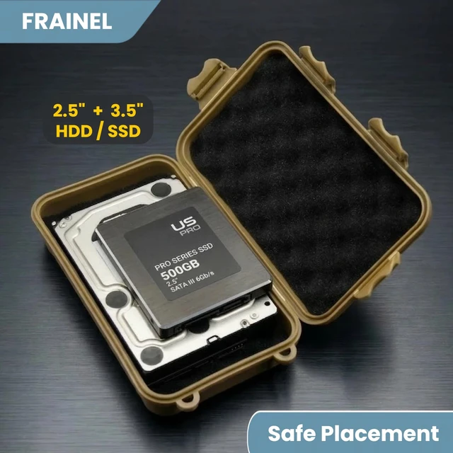 Alt view image 6 of 7 - 8x5 Hard Case with Foam for 3.5" Hard Drive, USB SSD, Disk, Tool | Water Repellent EDC Container & Essential Electronic Protective Organizer for Office, Lab, Workshop, and Travel