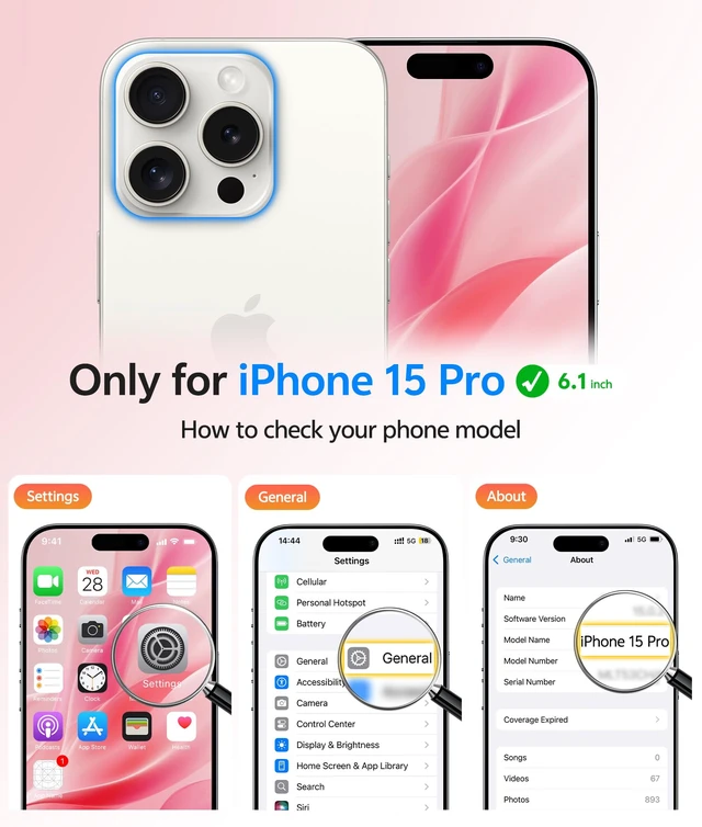 Alt view image 2 of 7 - for iPhone 15 Pro Case, Fit for Magsafe, Screen Protector | Full Camera Protection, Translucent Matte, 14FT Military Grade Drop Proof, Shockproof Protective Phone Cover, Light Pink