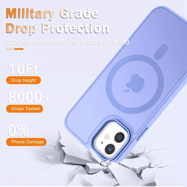 Alt view image 2 of 7 - for iPhone 11 Case, Matte Magnetic Phone Case, Lavender Purple | Fit for Magsafe, Screen Protector Included, Translucent Frosted Slim Shockproof Protective Cover