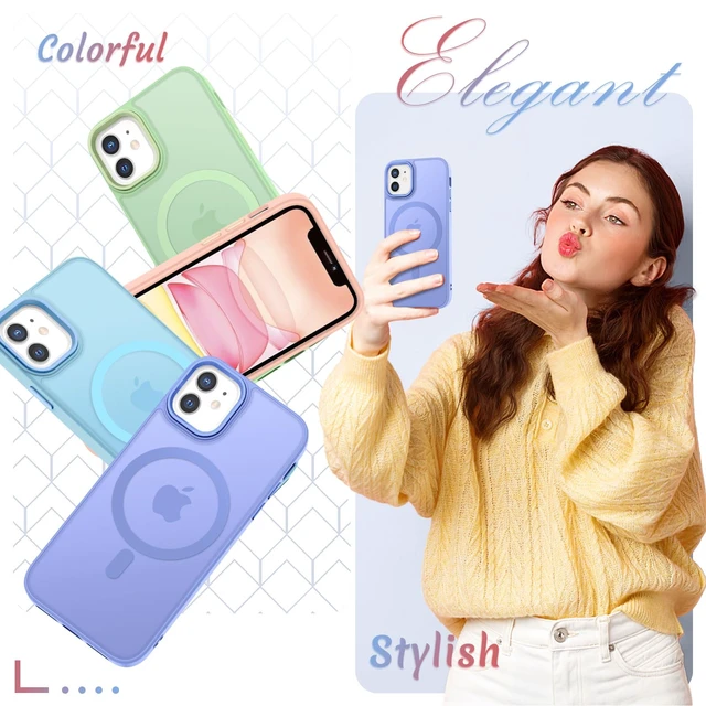 Alt view image 6 of 7 - for iPhone 11 Case, Matte Magnetic Phone Case, Lavender Purple | Fit for Magsafe, Screen Protector Included, Translucent Frosted Slim Shockproof Protective Cover