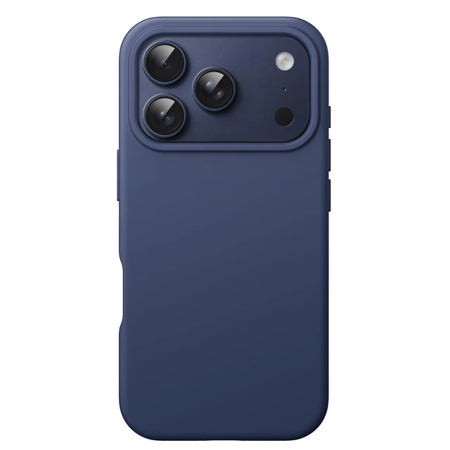 Main image of Silicone Case for iPhone 17 Pro, Dark Blue | Silky Soft Touch, Shockproof Protection, Scratch Resistant, Microfiber Lining