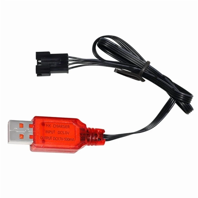 Main image of High Speed 7.4V Lithium Battery Charger, USB Charging Cable for Remote Control Cars with SM 4P Reverse Plug Protection