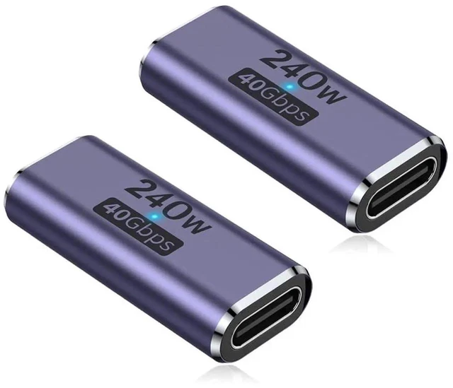 Main image of 2-Pack 40Gbps USB-C Coupler, 240W PD 3.1 Type-C Female to Female Adapter, 8K@60Hz Video Extender, Thunderbolt 4/3 Compatible