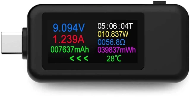 Main image of USB C Power Voltage Current Tester Meter 4 to 30V 0 to 5.1A IPS Color LCD Display Capacity Temperature Working Time Monitor Volt Ammeter Detector for Charger Power Bank Smartphone PC Laptop Tablet