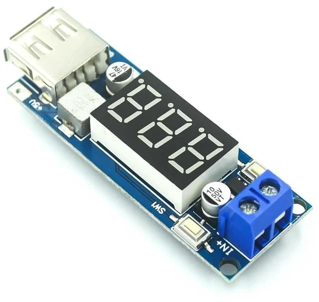 Main image of DC to DC Step Down Buck Converter Module LED Digital Voltmeter Display 6.5 to 40V Input 5V 2A Output USB Charger Power Supply Port for DIY Electronic Arduino Car Battery Phone Maker Project