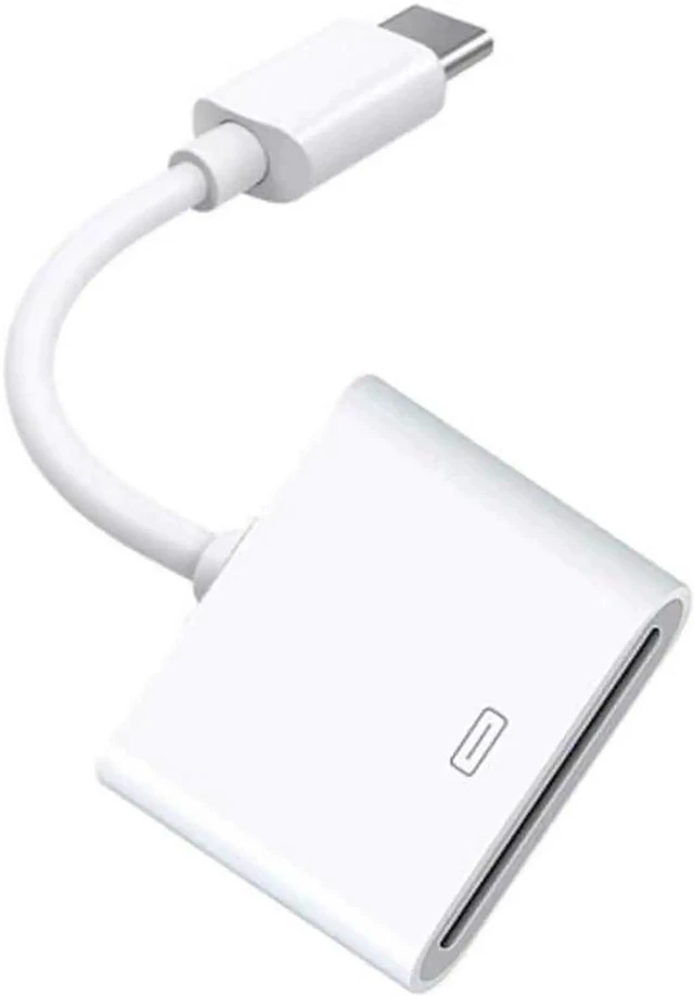 Alt view image 2 of 6 - 30-Pin Female to USB-C Male Adapter Cable, Sync & Charge Converter for Legacy Apple 30-Pin Cables to Type-C Devices (8-inch/21cm, White)