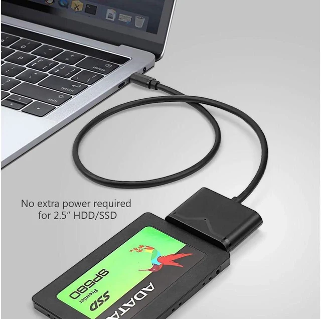 Alt view image 7 of 7 - 2-in-1 USB 3.0 & Type-C to SATA III Hard Drive Adapter, 5Gbps External Converter for 2.5"/3.5" HDD/SSD with 12V/2A Power Supply (UASP Supported)