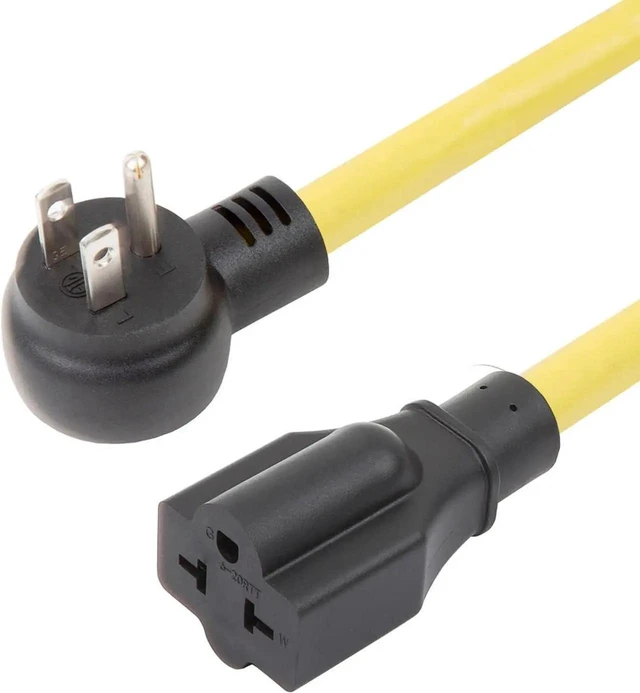 Alt view image 4 of 4 - Heavy Duty 4 in 1 NEMA 5-15P to 5-15R 5-20R 6-15R 6-20R Adapter Cable 12AWG 15A 125V AC Power Plug 20 Amp T Blade Extension Cord for Household Appliance Garage Generator Welder EV Charger