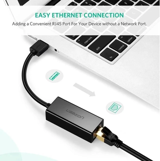 Alt view image 7 of 7 - USB 2.0 to 10/100 Fast Ethernet Adapter for Nintendo Switch & Wii U, RJ45 Wired LAN Network Dongle with ASIX AX88772 Chip (Black)