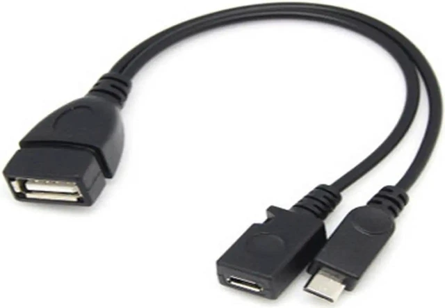 Alt view image 3 of 3 - Micro USB OTG Y-Splitter Cable with Power, 2-in-1 Host Adapter (Micro Male to USB-A Female + Micro Female) for Fire TV Stick & SNES Classic