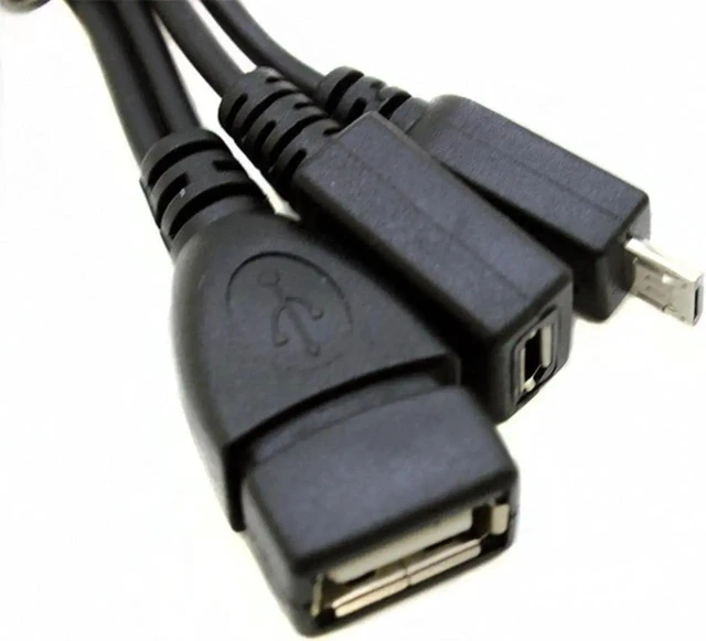 Alt view image 2 of 3 - Micro USB OTG Y-Splitter Cable with Power, 2-in-1 Host Adapter (Micro Male to USB-A Female + Micro Female) for Fire TV Stick & SNES Classic