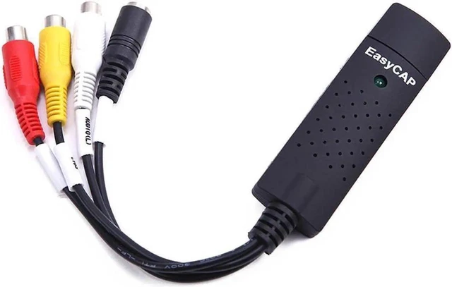 Main image of Easycap USB 2.0 Video Capture Card RCA AV Stereo Audio Adapter VHS to Digital Converter Grabber Dongle for TV DVD DVR VCR Camcorder PC Laptop Windows Mac OS Recording Streaming Media Backup