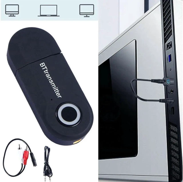 Alt view image 5 of 6 - Wireless Bluetooth 5.0 Audio Transmitter Adapter 3.5mm AUX RCA USB Power Dongle A2DP Stereo Sound Low Latency Converter for PC Desktop Laptop TV Car Speaker Home Theater Music Streaming Headphone