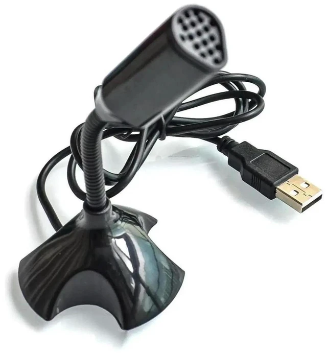 Main image of Mini USB Desktop Microphone with Stand, Plug & Play Omnidirectional Mic for Raspberry Pi 4 / 3B+, Windows PC & Linux Mac