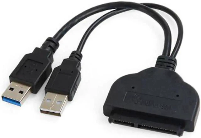 Main image of USB 3.0 to SATA III Hard Drive Adapter Cable, 22-Pin 5Gbps External Converter with Extra USB Power Cable (For 2.5" SSD/HDD ONLY)