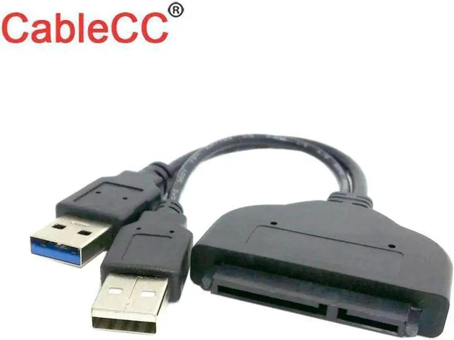 Alt view image 2 of 3 - USB 3.0 to SATA III Hard Drive Adapter Cable, 22-Pin 5Gbps External Converter with Extra USB Power Cable (For 2.5" SSD/HDD ONLY)