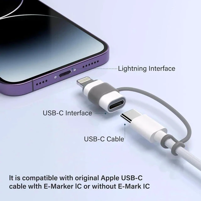 Alt view image 6 of 7 - 4 Pack MFi Certified USB Type C to Lightning Adapter 27W Fast Charging Data Sync Converter Dongle Anti Lost Loop Lanyard No Audio OTG for iPhone 14 13 12 11 Pro Max iPad AirPods Car Charger