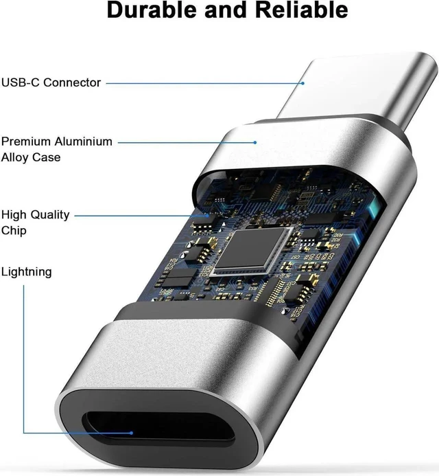 Alt view image 2 of 5 - 2 Pack MFi Certified Lightning to USB C Adapter Female to Type C Male Connector Fast Charging Data Sync Transfer Converter Dongle PD Power Delivery for iPhone 15/Mini/15 Pro/15 Pro Max/iPad Pro/Air
