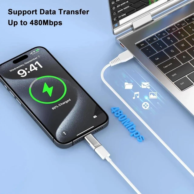 Alt view image 5 of 5 - 2 Pack MFi Certified Lightning to USB C Adapter Female to Type C Male Connector Fast Charging Data Sync Transfer Converter Dongle PD Power Delivery for iPhone 15/Mini/15 Pro/15 Pro Max/iPad Pro/Air