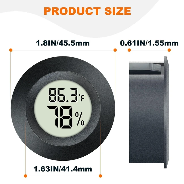 Alt view image 2 of 6 - 2 Pack Mini Digital LCD Hygrometer Thermometer Indoor Outdoor Temperature Humidity Meter Gauge Sensor Monitor Fahrenheit Celsius Precision Device for Humidifiers Dehumidifiers Greenhouse Reptile