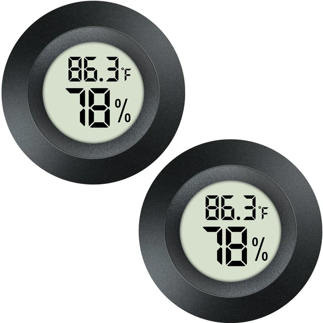 Main image of 2 Pack Mini Digital LCD Hygrometer Thermometer Indoor Outdoor Temperature Humidity Meter Gauge Sensor Monitor Fahrenheit Celsius Precision Device for Humidifiers Dehumidifiers Greenhouse Reptile
