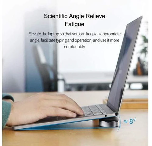 Alt view image 2 of 7 - Magnetic Laptop Stand Feet (2-Pack), Portable Invisible Riser Pads for Ergonomic Typing & Passive Cooling, Aluminum (No Fan)