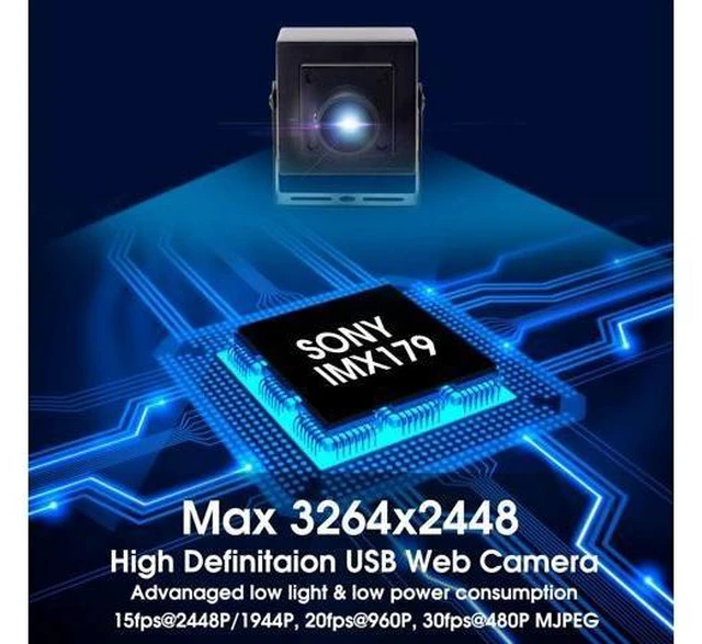 Alt view image 4 of 6 - 8MP 2448P HD USB Web Camera 2.8-12mm Varifocal Lens Manual Zoom Focus IMX179 Sensor M12 Mount Portable Metal Case Bracket Module High Definition for PC Laptop Computer Machine Vision Inspection