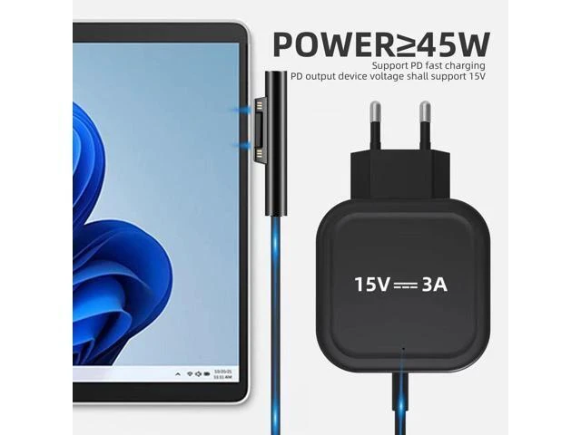 Alt view image 2 of 7 - USB-C to Surface Connect Charging Adapter (Requires 15V/3A 45W+ PD Charger), Type-C Fast Charge Cable for Surface Pro, Go & Laptop