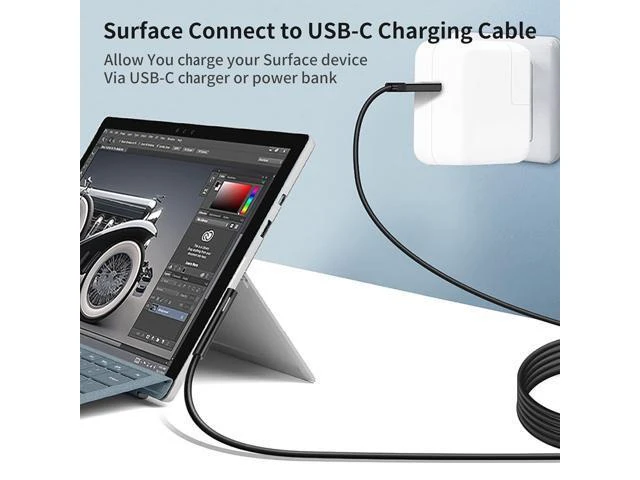 Alt view image 6 of 7 - USB-C to Surface Connect Charging Adapter (Requires 15V/3A 45W+ PD Charger), Type-C Fast Charge Cable for Surface Pro, Go & Laptop