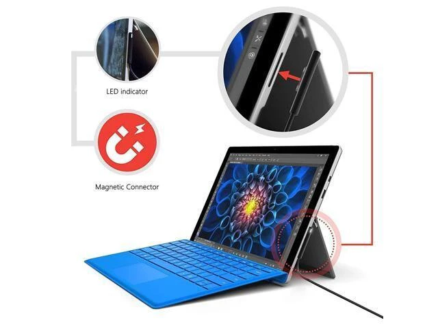 Alt view image 7 of 7 - USB-C to Surface Connect Charging Adapter (Requires 15V/3A 45W+ PD Charger), Type-C Fast Charge Cable for Surface Pro, Go & Laptop