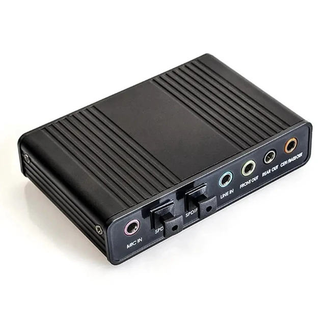 Alt view image 6 of 6 - 6 Channel USB 2.0 External Sound Card 5.1 Surround Sound Optical SPDIF Audio Interface Converter Adapter Box Output Receiver Board Device Unit for PC Laptop Desktop Computer Home Theater System