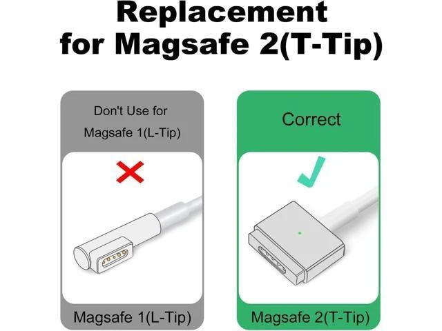 Alt view image 4 of 7 - USB-C Female to Magnetic 2 (T-Tip) Adapter, 100W PD Fast Charging Converter for MacBook Pro & Air (2012-2015/2017) - Requires 20V PD Charger