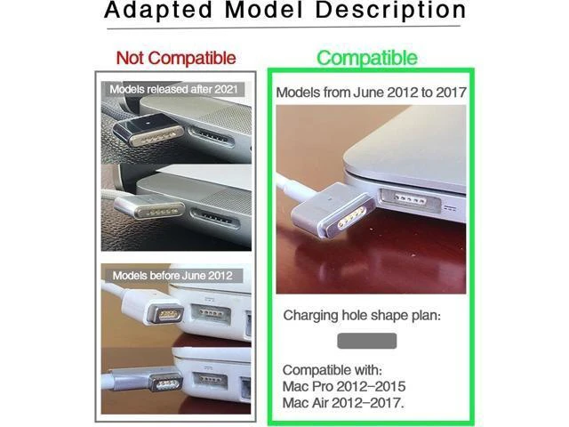 Alt view image 6 of 7 - USB-C Female to Magnetic 2 (T-Tip) Adapter, 100W PD Fast Charging Converter for MacBook Pro & Air (2012-2015/2017) - Requires 20V PD Charger