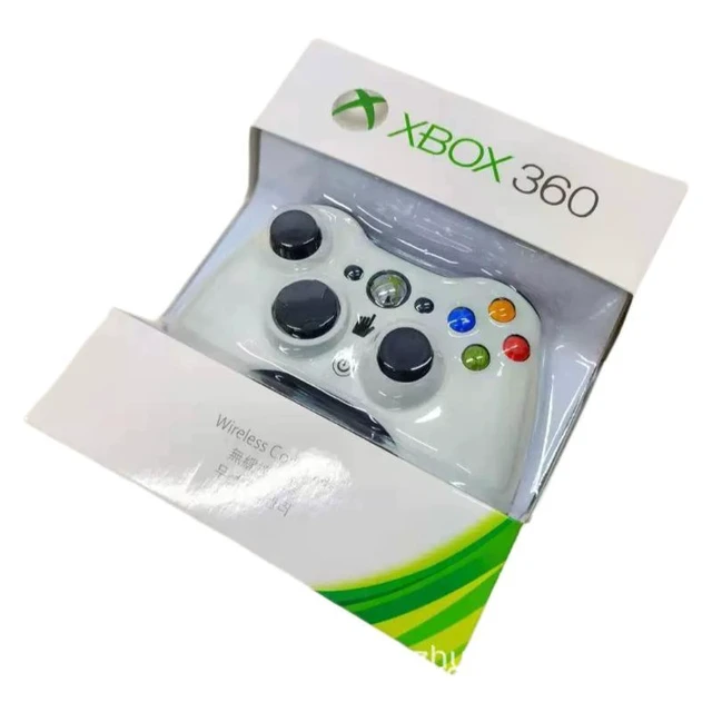 Alt view image 2 of 2 - 2.4G Wireless Gamepad Compatible with 360 Console/PC, Third-Party Replacement Controller with Dual Vibration & Headset Jack (White)