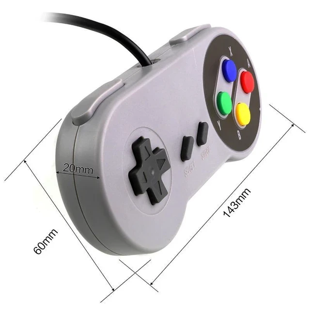 Alt view image 7 of 7 - Classic Retro 16 Bit USB Wired Controller Joystick Joypad Remote Handheld Control Pad Directional D Pad Handle Device Unit Plug Play Adapter for Nintendo SNES Gamepad PC Desktop Laptop System