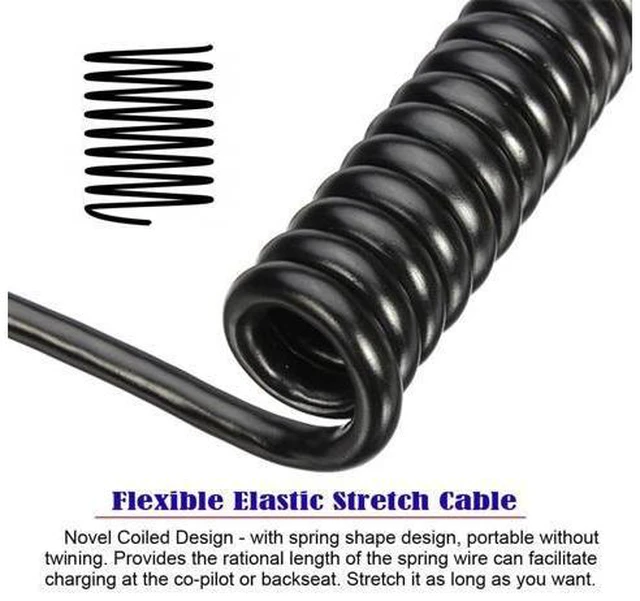 Alt view image 5 of 7 - 4K 60Hz HDMI 2.0 Male to Male Stretch Coiled Cable Down Angled 90 Degree Connector High Speed Video Cord Wire Extension Line Lead Adapter Spring for HDTV Monitor Computer Laptop Desktop Display