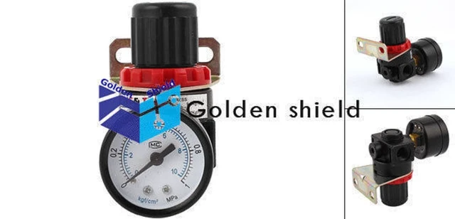 Alt view image 4 of 4 - AR2000 Pneumatic Air Pressure Regulator (1/4" NPT), Adjustable Compressed Air Reducing Valve with Pressure Gauge & Bracket