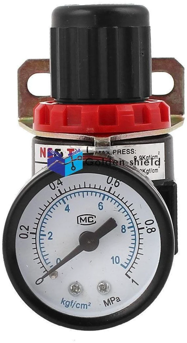 Main image of AR2000 Pneumatic Air Pressure Regulator (1/4" NPT), Adjustable Compressed Air Reducing Valve with Pressure Gauge & Bracket